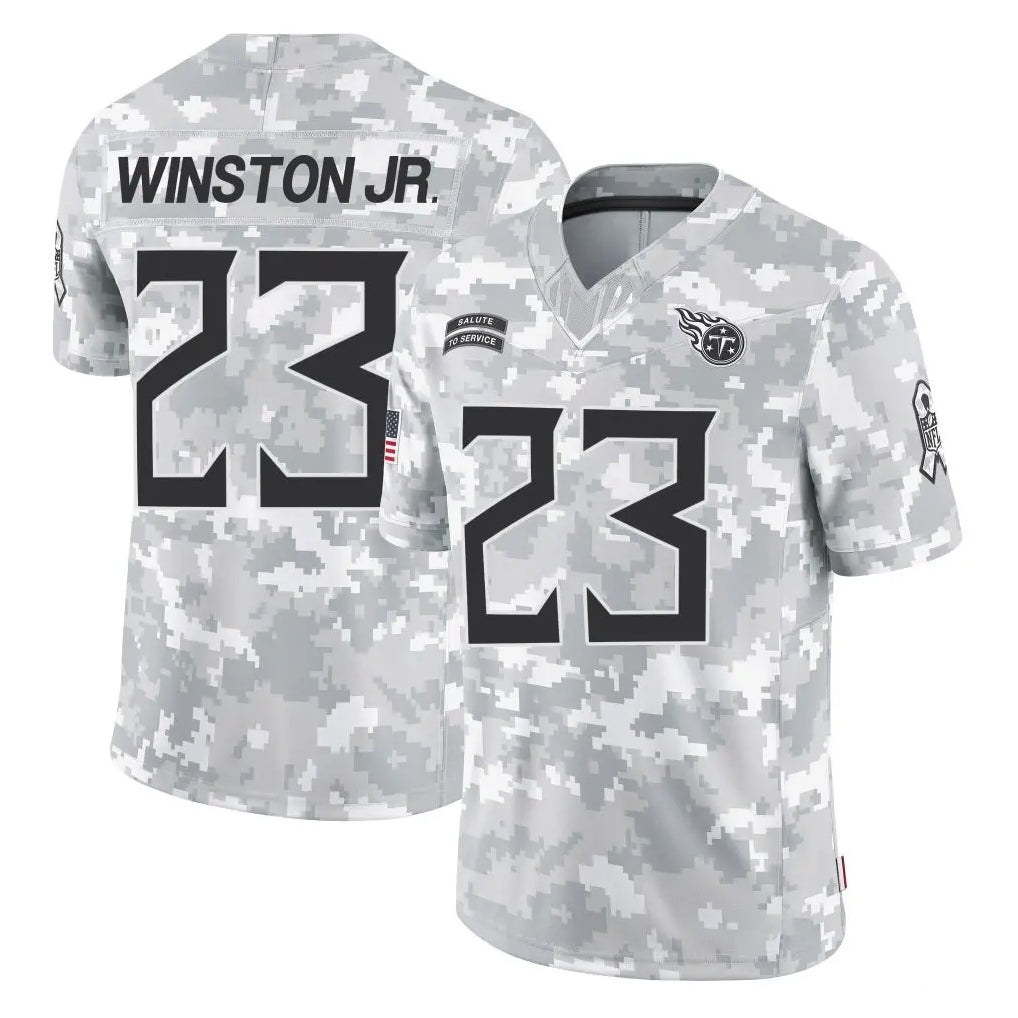 Perkns T.Titans #23 Kevin Winston Jr. Player Arctic Camo Limited Salute to Service Home Game Stitched Jerseys
