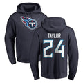Perkns T.Titans #24 Alontae Taylor Player Navy Logo Pullover Hoodies Home Game Stitched Jerseys