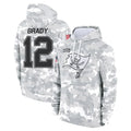 Perkns TB.Buccaneers #12 Tom Brady Player Salute to Service Hoodies Stitched Jerseys