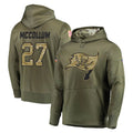 Perkns TB.Buccaneers #27 Zyon McCollum Player Olive Salute to Service Pullover Hoodie Home Game Stitched Jerseys