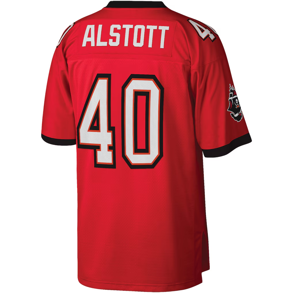 Perkns TB.Buccaneers #40 Mike Alstott Mitchell & Ness Red Legacy Replica Stitched Puhic Jersey