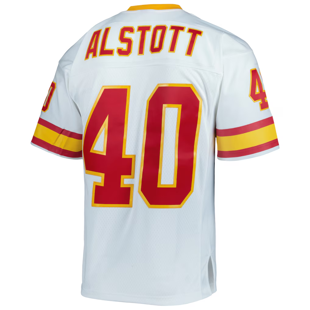Perkns TB.Buccaneers #40 Mike Alstott Mitchell & Ness White Legacy Replica Stitched Puhic Jersey