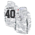 Perkns TB.Buccaneers #40 Mike Alstott Player Arctic Camo Salute to Service Hoodies Stitched Jerseys