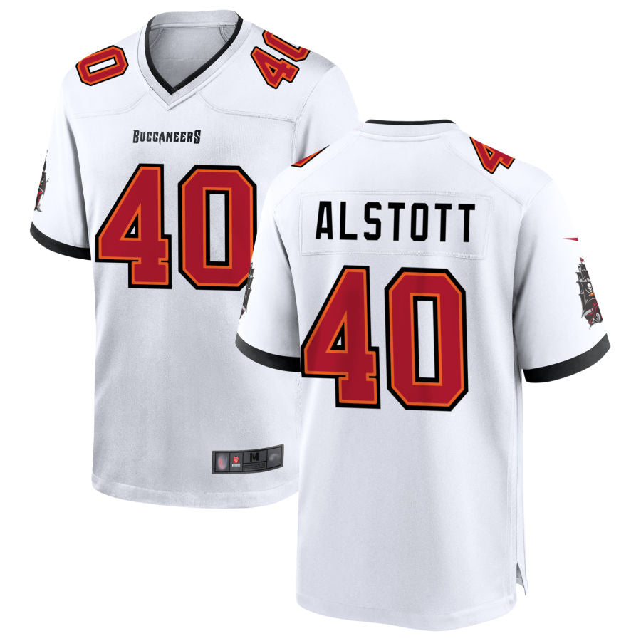 Perkns TB.Buccaneers #40 Mike Alstott Player White Home Game Stitched Jerseys