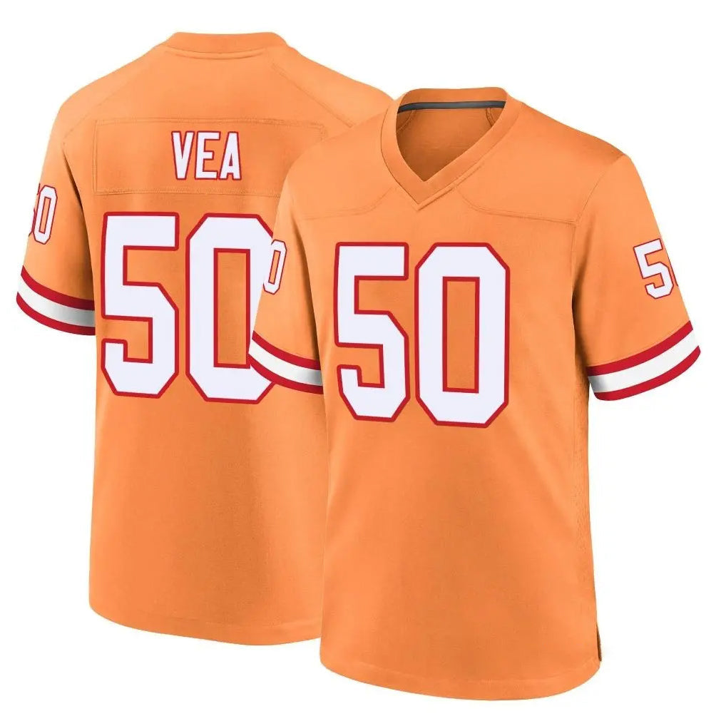 Perkns TB.Buccaneers #50 Vita Vea Player Orange Throwback Home Game Stitched Jerseys
