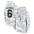 Perkns TB.Buccaneers #6 Baker Mayfield Player Arctic Camo Limited Salute to Service Pullover Hoodies Game Stitched Jerseys