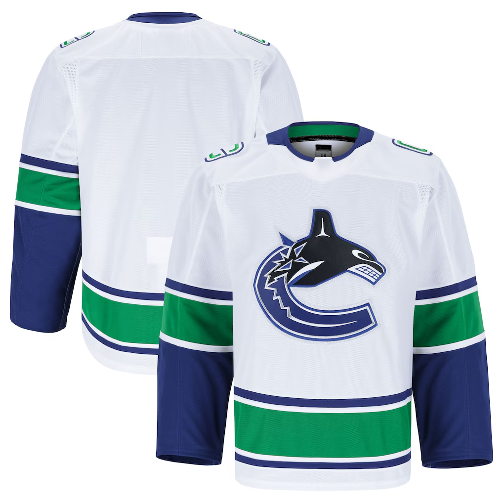 Perkns V.Canucks White Away Authentic Pro Jerseys