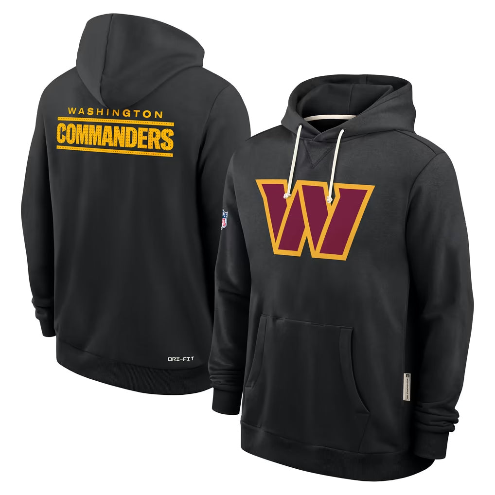Perkns W.Commanders Gray LOGO Performance Pullover Hoodies Game Blank Player Stitched Jerseys