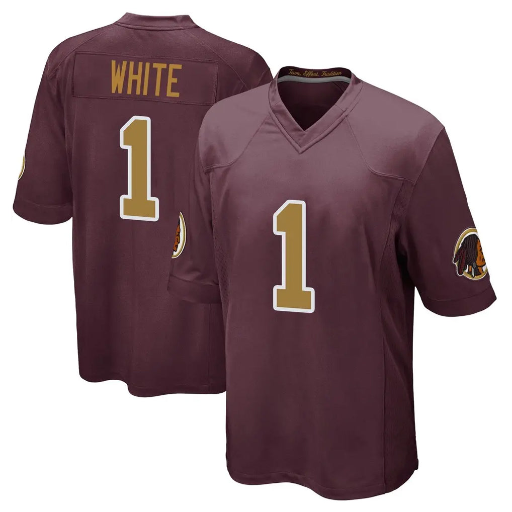 Perkns W.Commanders #1 Rachaad White Player Burgundy Alternate Home Game Stitched Jerseys