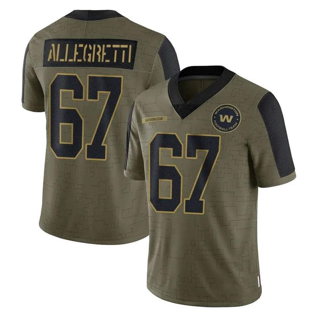 Perkns W.Commanders #67 Nick Allegretti Player Olive Salute To Service Limited Game Stitched Jerseys