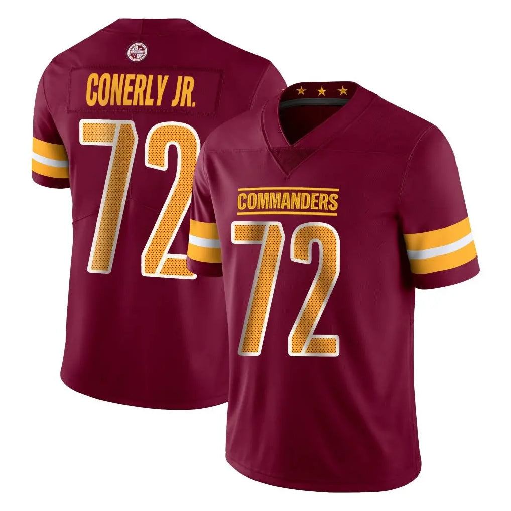 Perkns W.Commanders #72 Josh Conerly Jr. Player Burgundy Limited Vapor Home Game Stitched Jerseys