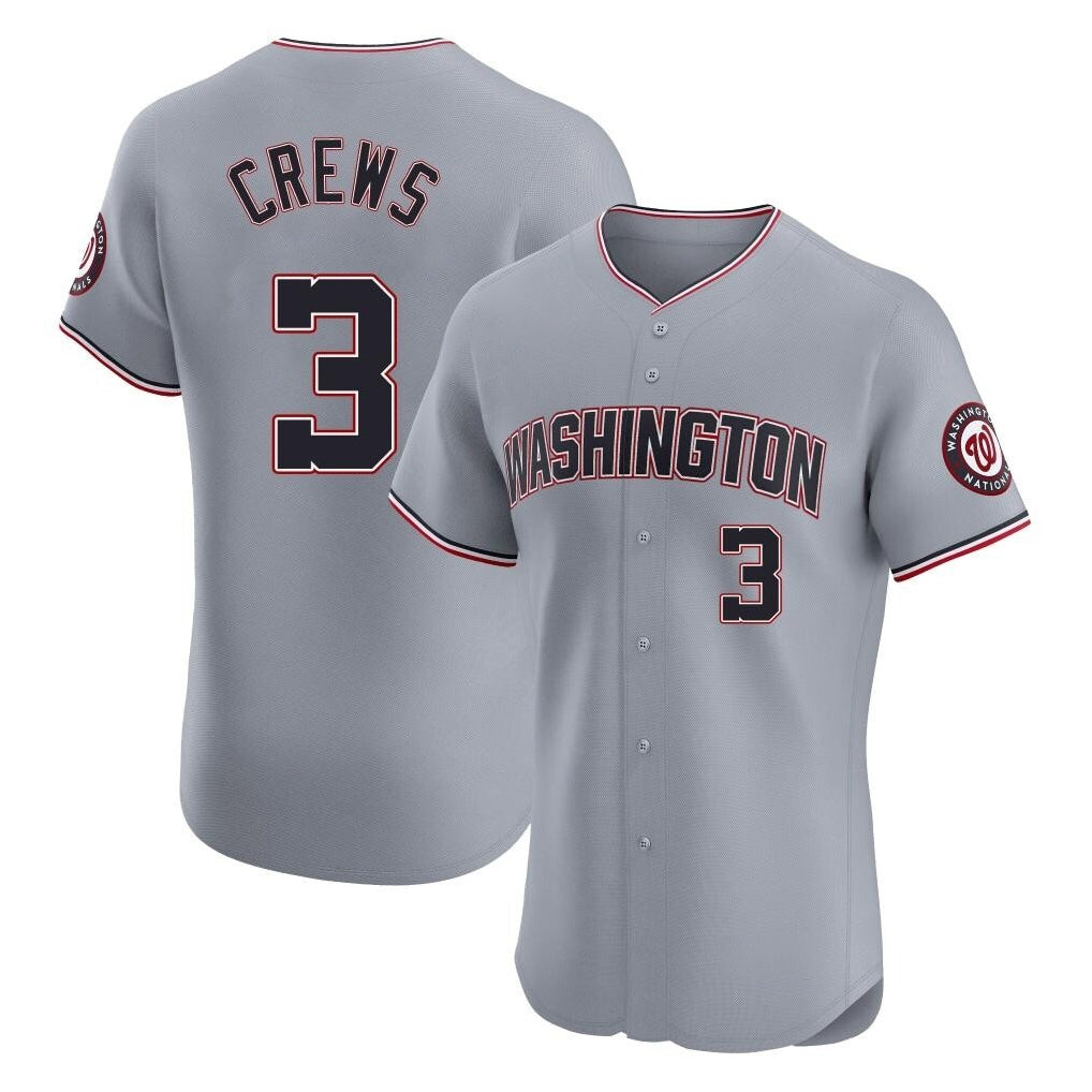 Perkns W.Nationals #3 Dylan Crews Player Gray City Connect Elite Alternate Stitched Jerseys