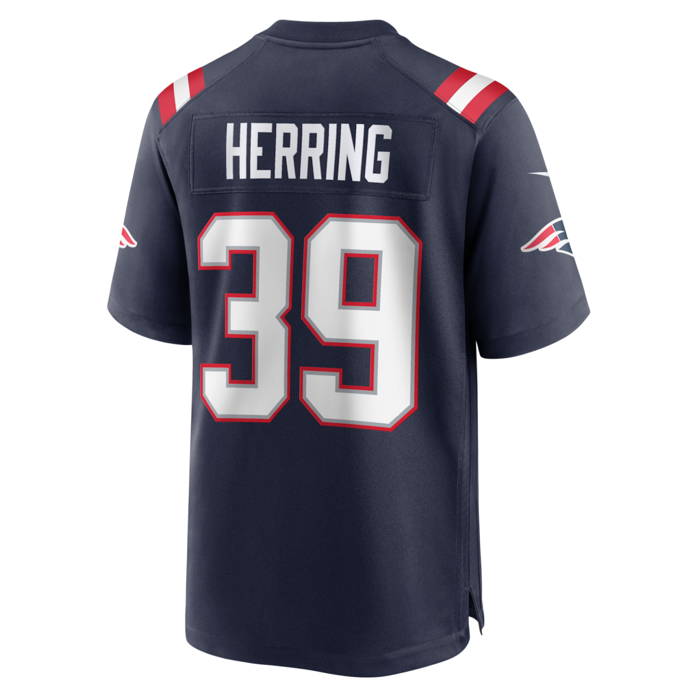 Perkns NE.Patriots #39 Tyron Herring Navy Game Retired Player Jersey