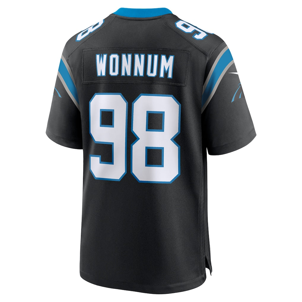 Perkns C.Panthers #98 D.J. Wonnum Black Game Jersey