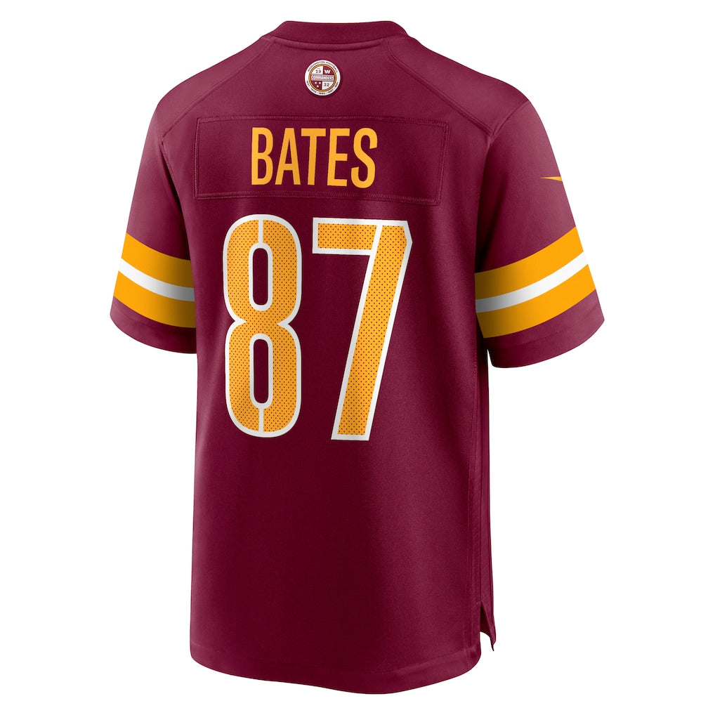 Perkns W.Commanders #87 John Bates Burgundy Game Jersey