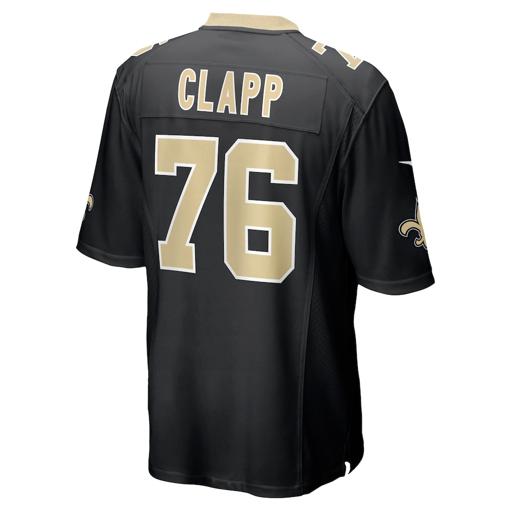 Perkns NO.Saints #76 Will Clapp Black Team Game Jersey