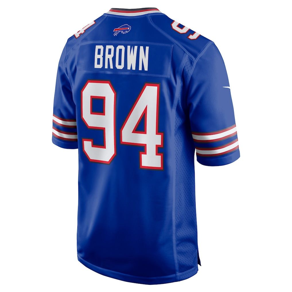 Perkns B.Bills #94 Andrew Brown Royal Game Player Jersey