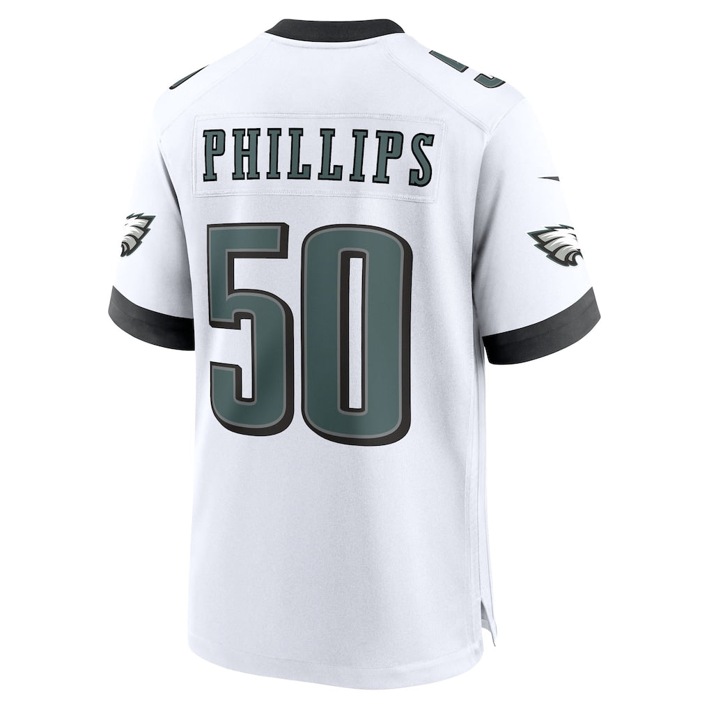 Perkns P.Eagles #50 Jaelan Phillips White Game Jersey