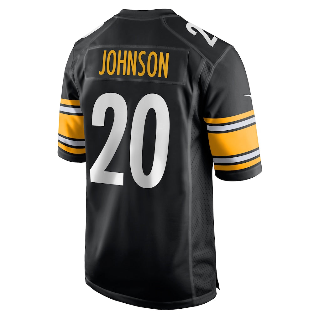 Perkns P.Steelers #20 Kaleb Johnson Black Team Game Jersey