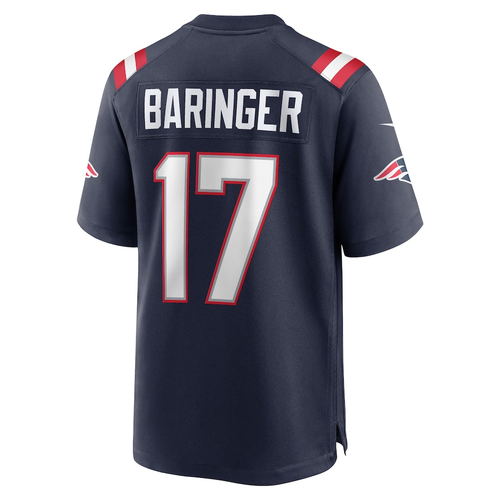 Perkns NE.Patriots #17 Bryce Baringer Navy Team Game Jersey