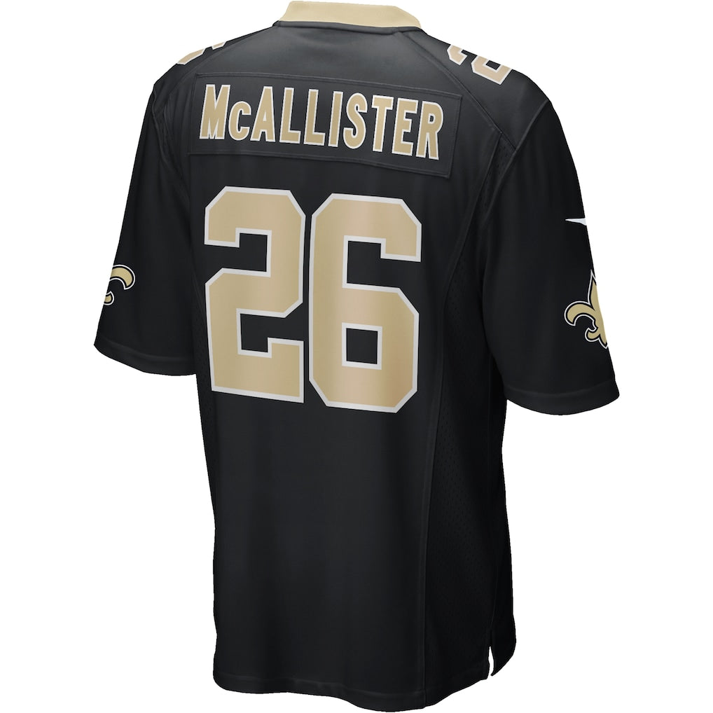 Perkns NO.Saints #26 Deuce McAllister Black Game Retired Player Jersey