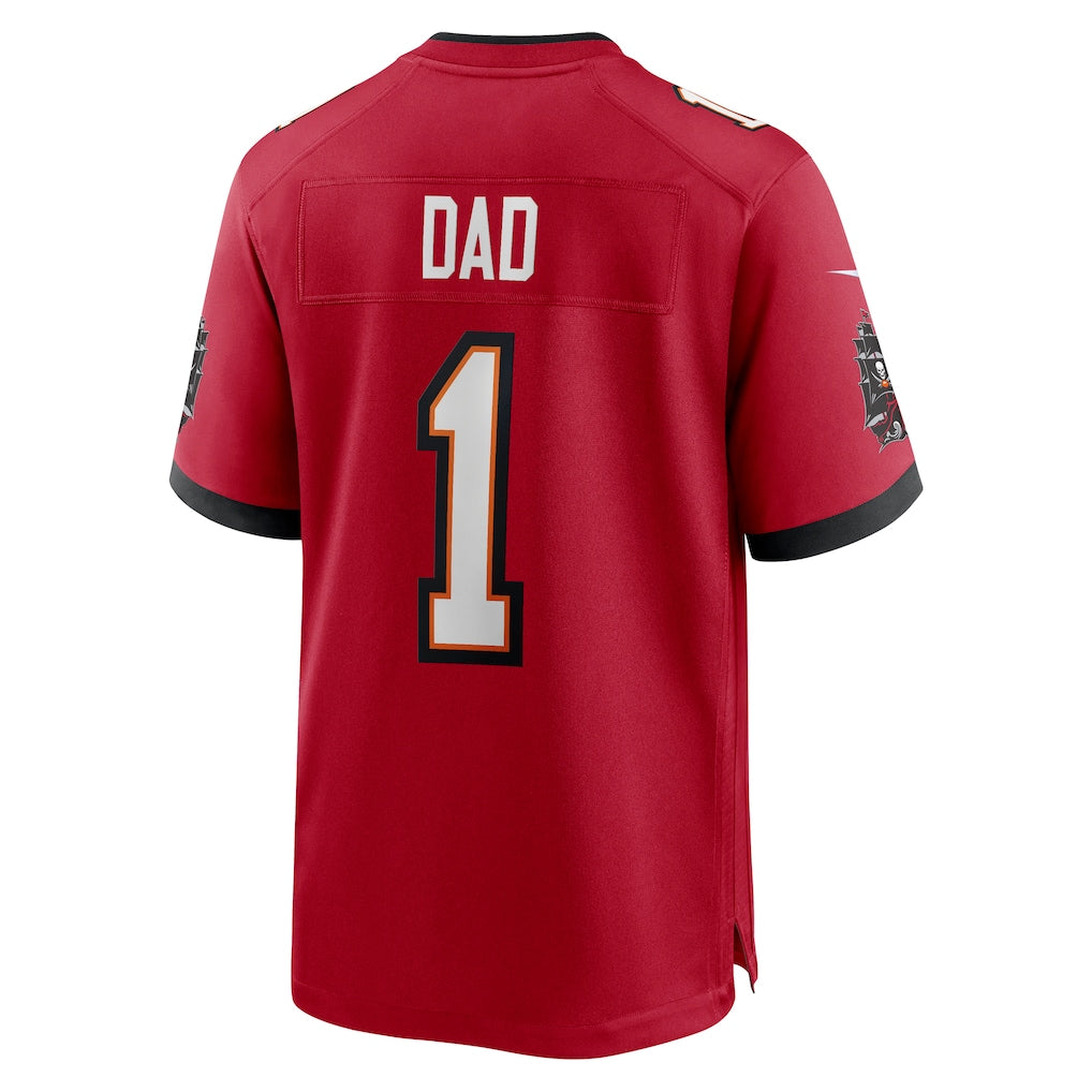 Perkns TB.Buccaneers #1 Dad Red Game Jersey