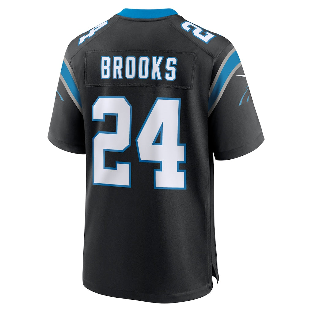 Perkns C.Panthers #24 Jonathon Brooks Black Game Jersey