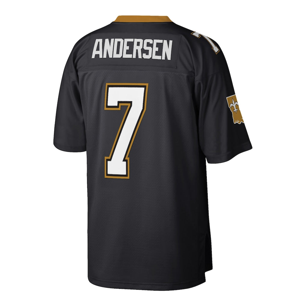 Perkns NO.Saints #7 Morten Andersen Mitchell & Ness Black Retired Player Legacy Replica Jersey