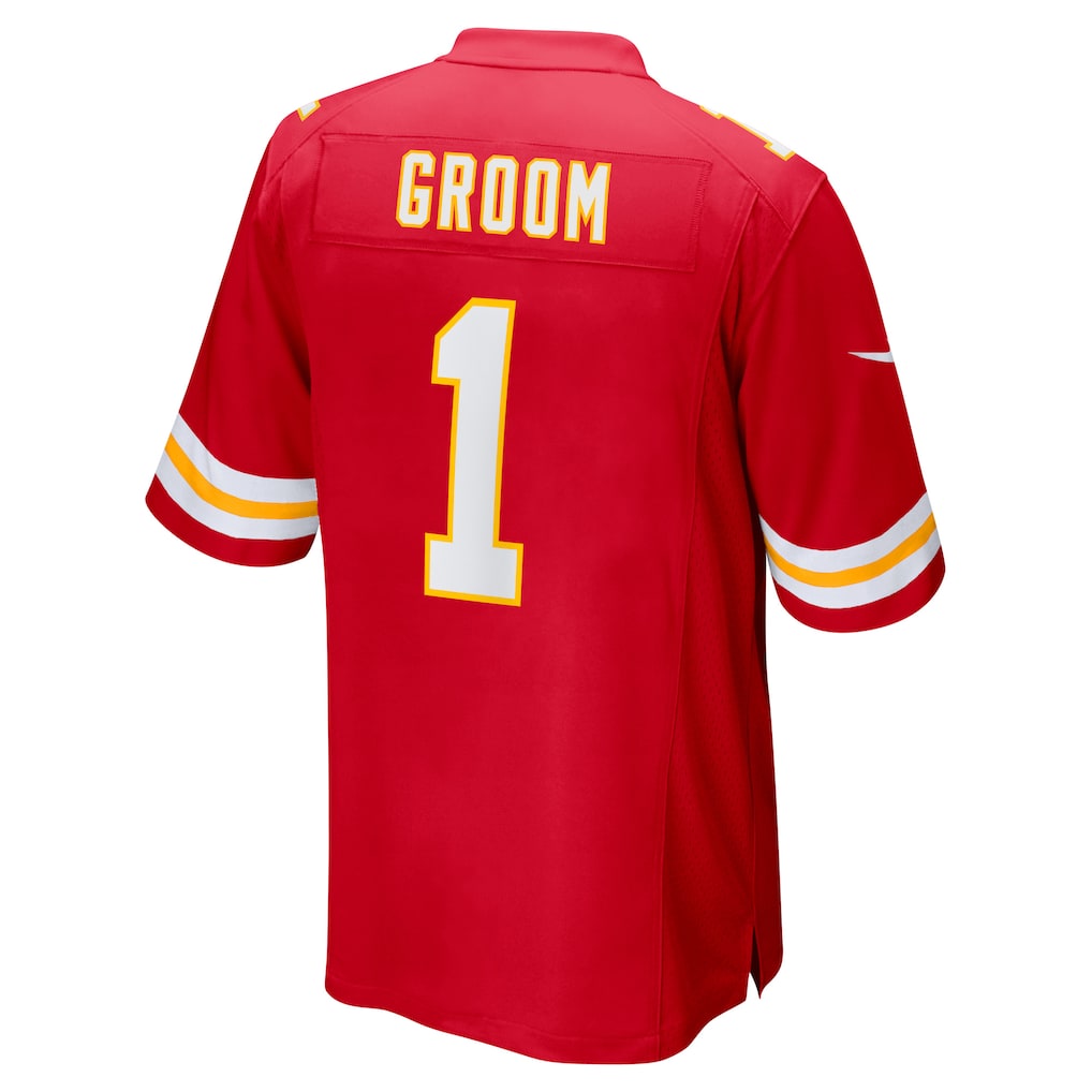 Perkns KC.Chiefs #1 Groom Red Game Jersey