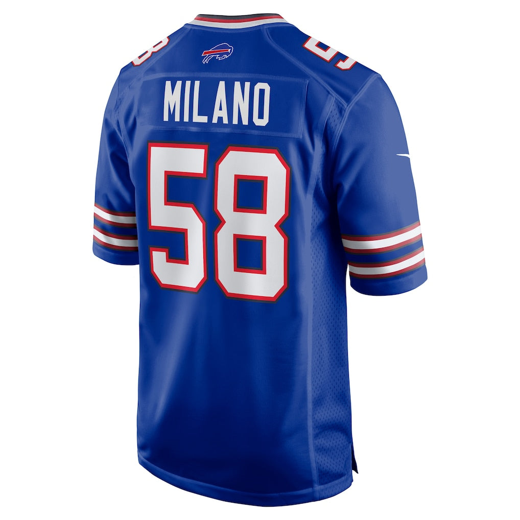 Perkns B.Bills #58 Matt Milano Royal Game Jersey