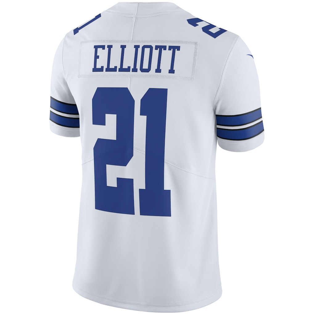Perkns D.Cowboys #21 Ezekiel Elliott White Color Rush Vapor Limited Jersey